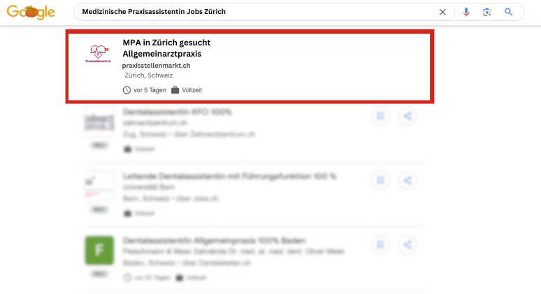 praxisassistentin google jobs